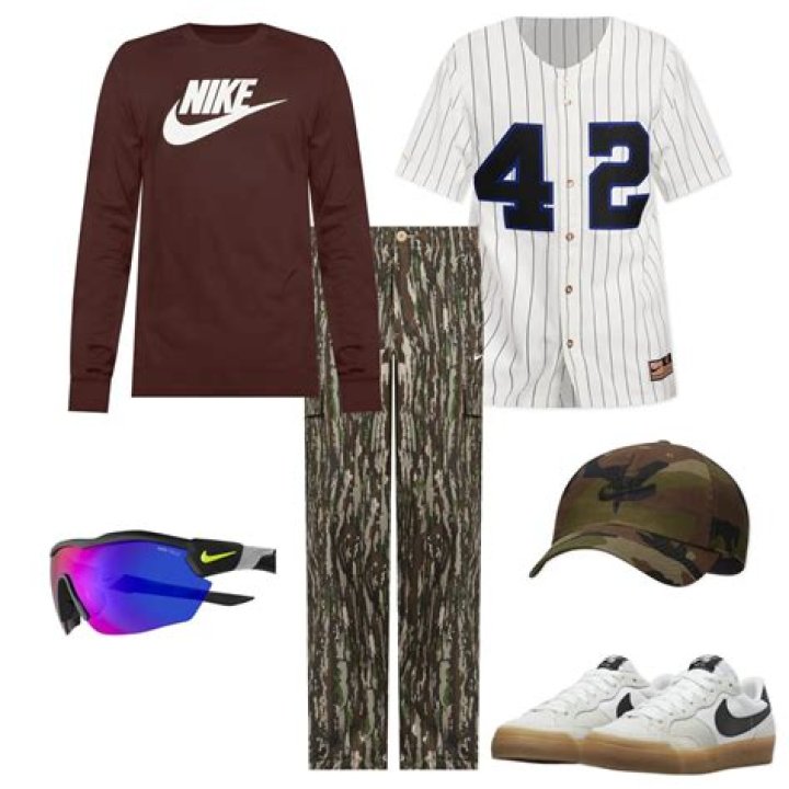 Men baseball game outfit accessories hat watch